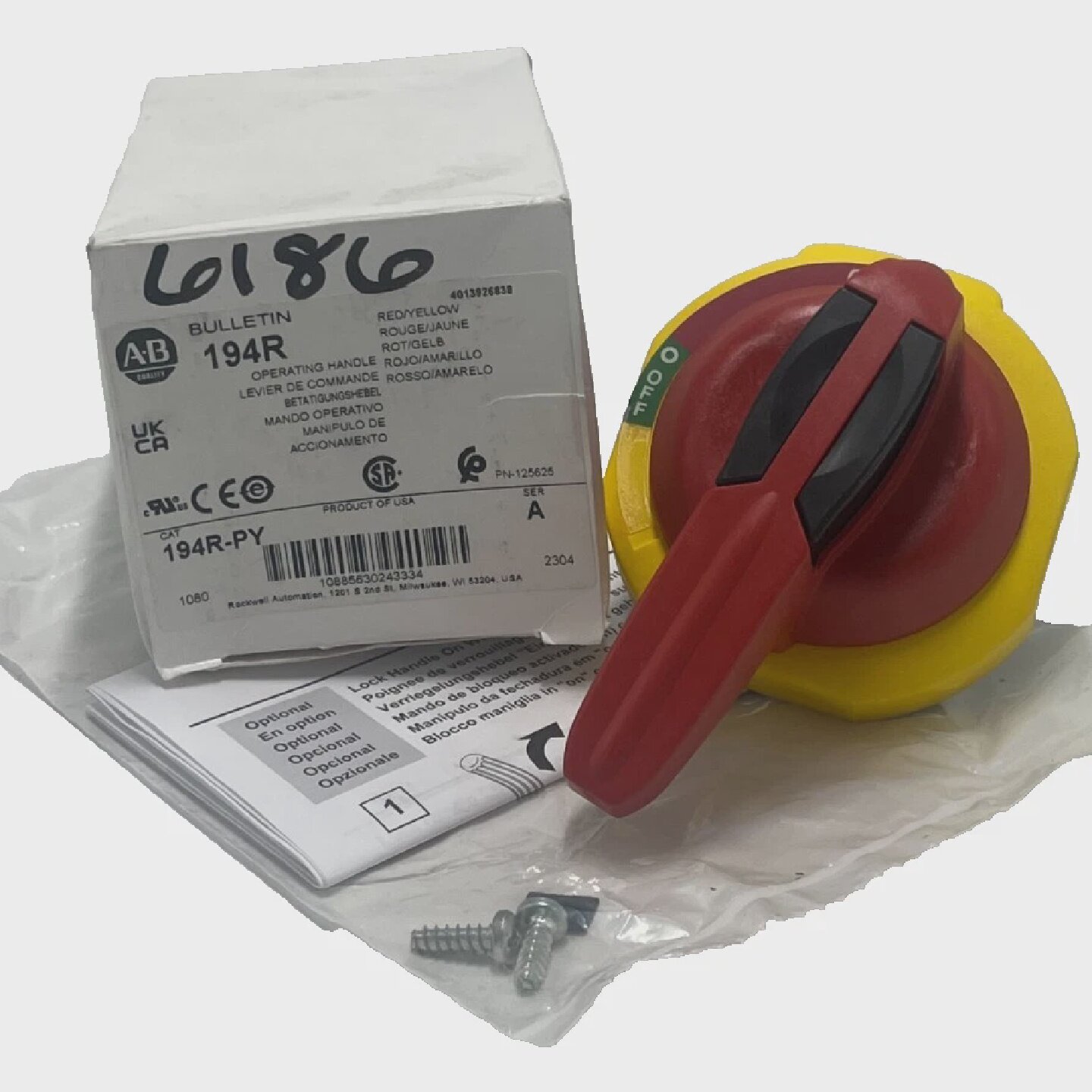 ALLENBRADLEY194RPYSERA红色黄色操作手柄旋转挂锁60ANSMP