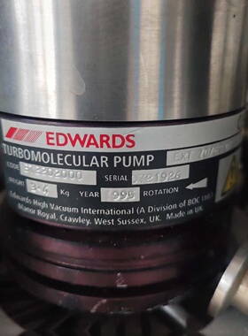 【询价】英国爱德华EDWA涡轮分子泵1995年产型号ET2