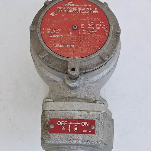 Cooper Crouse Hinds FSQC232 Model M6 Interlocked Receptacle