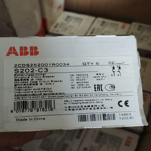 S202-C3 ，ABB2P断路器，带包装，具体成色~询价