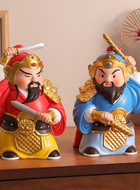 国潮文创喜庆门神摆件入户玄关家居办公桌面装饰乔迁新居搬家礼物