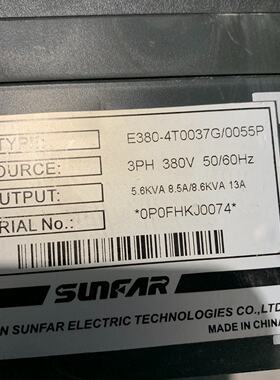 议价SUNFAR变频器 E380-4T0037G/0055P最后