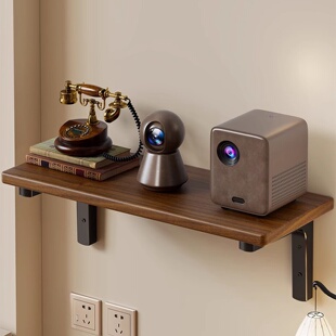 实木投影仪壁挂支架多功能床头挂式架子墙上置物架卧室家用投屏挂架客厅墙面家庭影院托板固定架沙发墙架吊架
