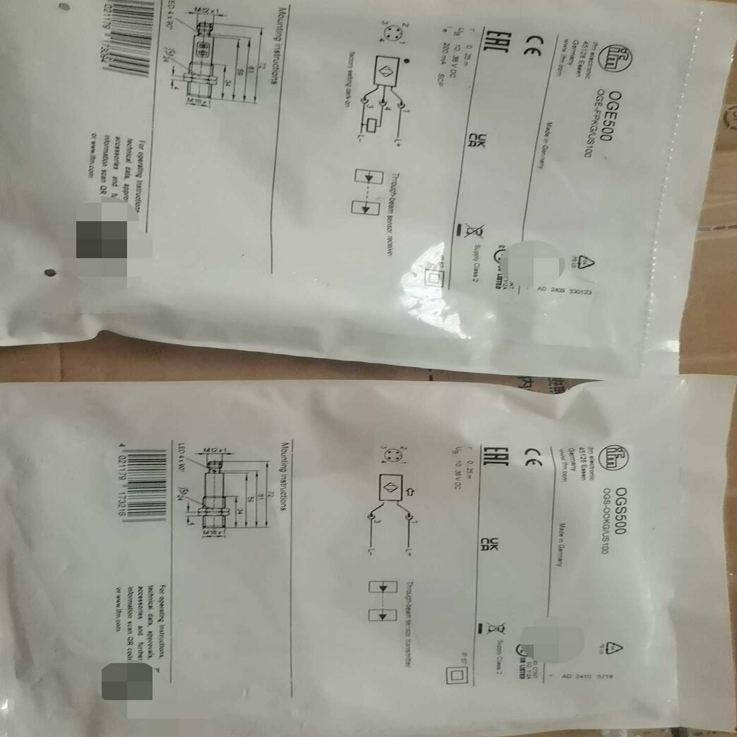 易福门传感器OGS500OGE500未询价