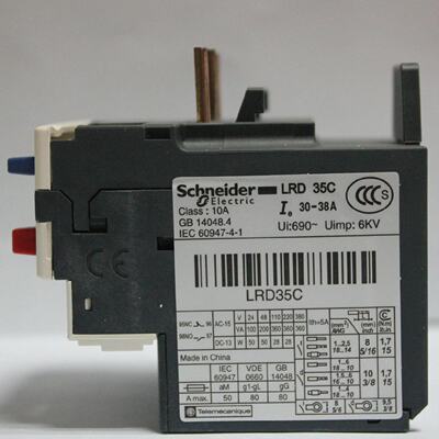 议价施耐德继电器LRD02C整定电流0.16-0.25A质保一年LR-D02C