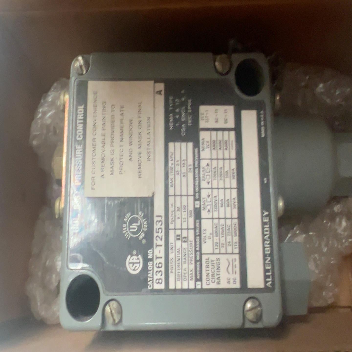 【请询价】全新正品AB压力开关836T-T253J压力范围12-15