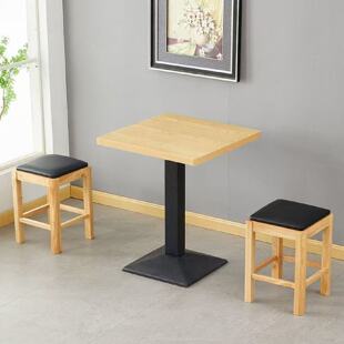 爆款商用饭店面馆小吃店长方形专用板桌子餐桌椅组合一整套