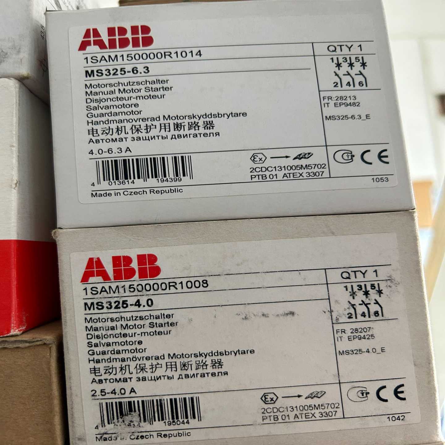 议价ABB电动机保护用断路器MS325-6.31SAM1500现货/维修