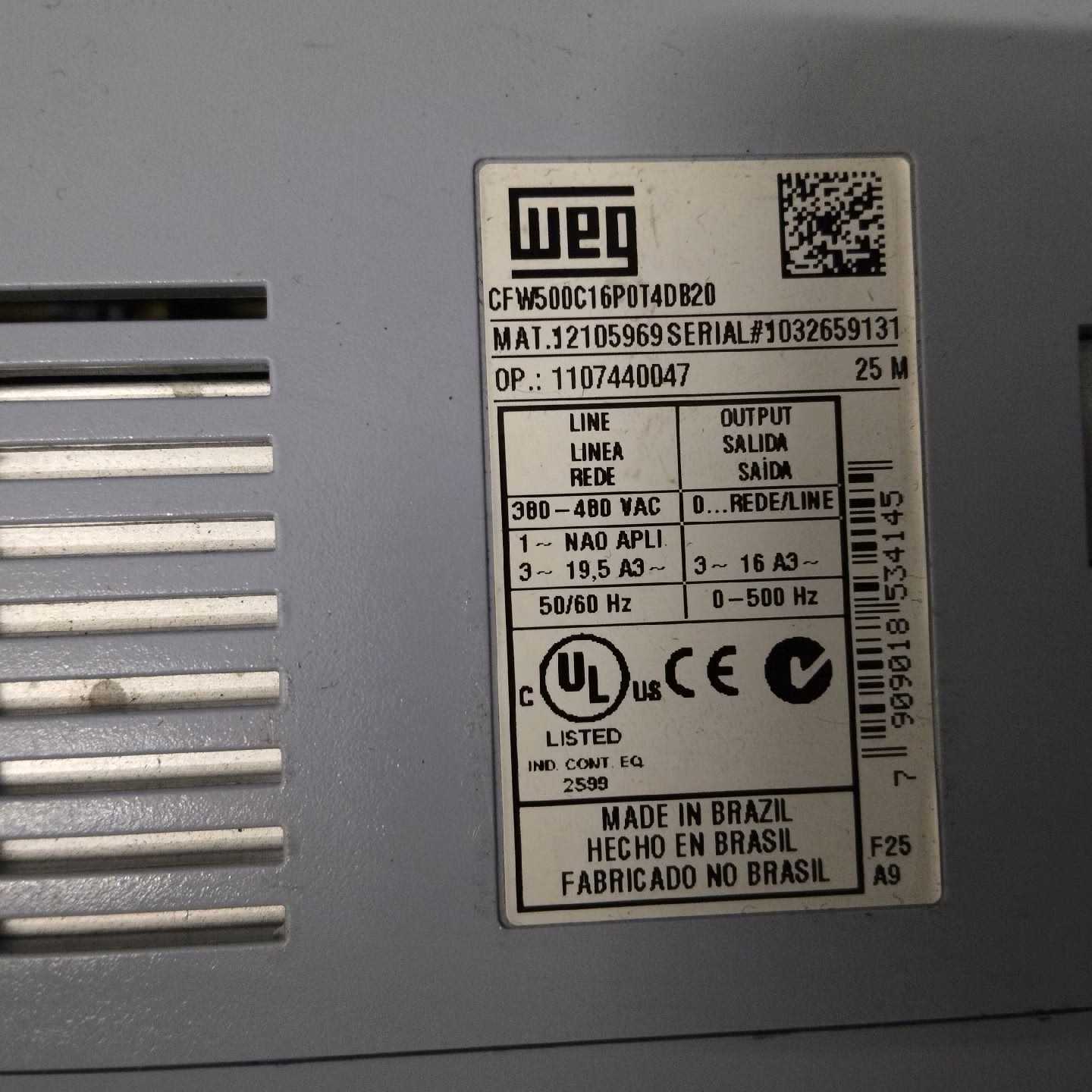 议价原装拆机巴西万高变频器CFW500C16P0TW4DB20，成现货/维修