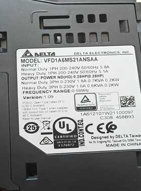 台达MS300变频器VFD1A6MS21ANSAA-议价