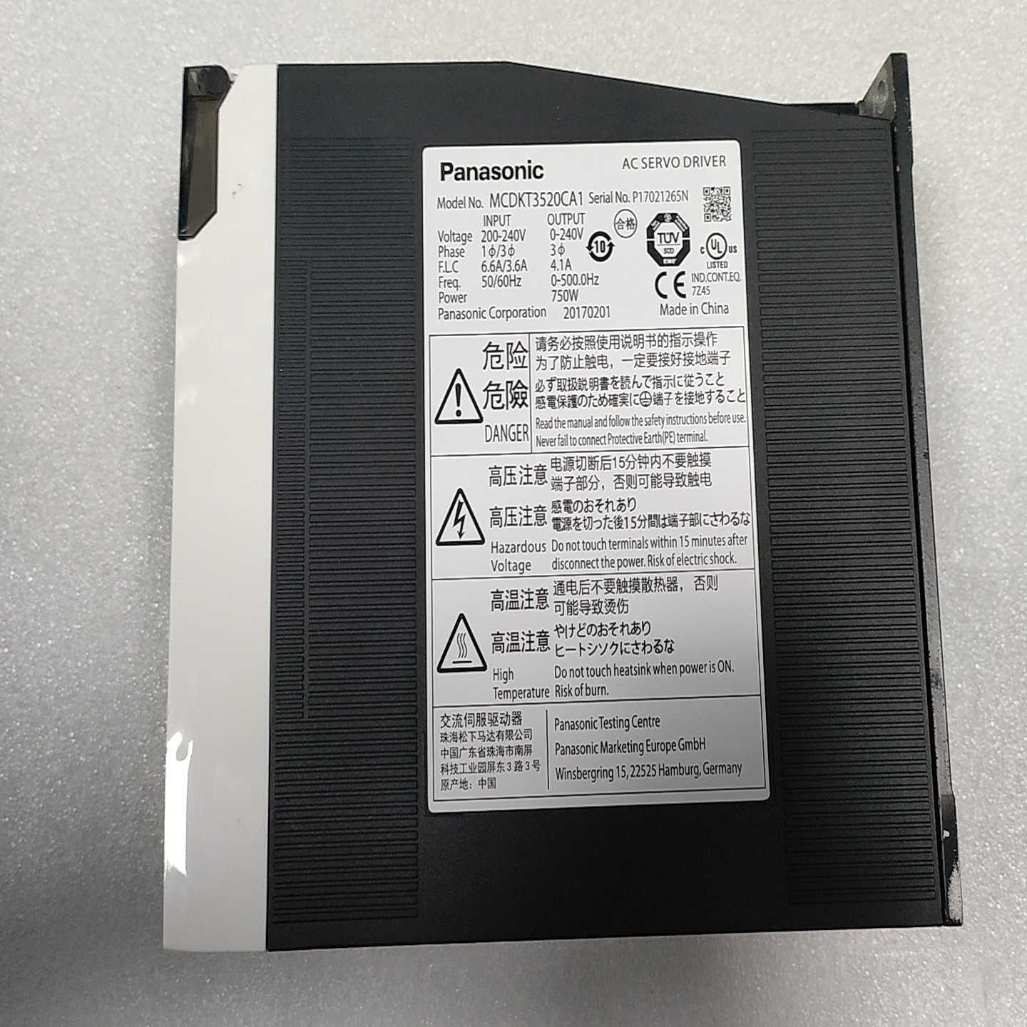 松下伺服驱动器MCDKT3520CA1，750W，200-2
