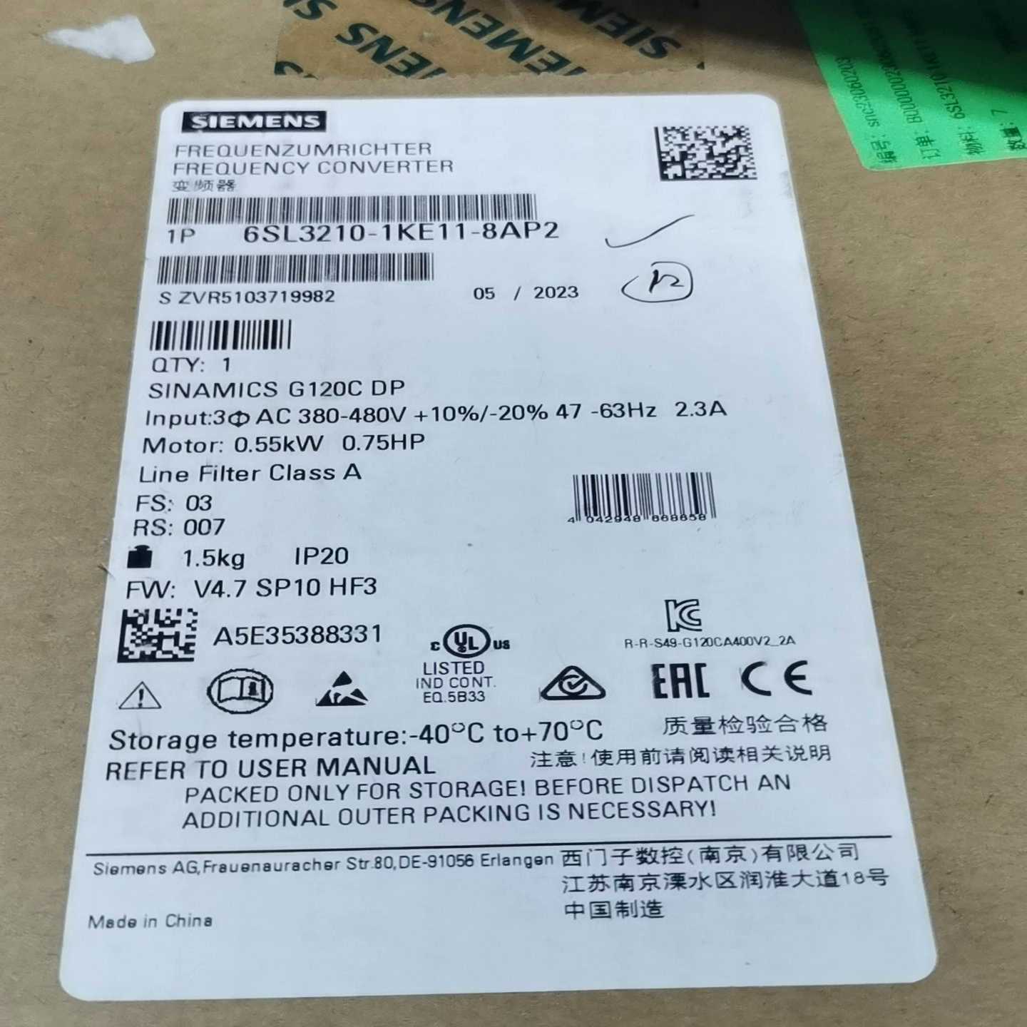6SL3210-1KE11-8AP2 未开封2台,感~询价