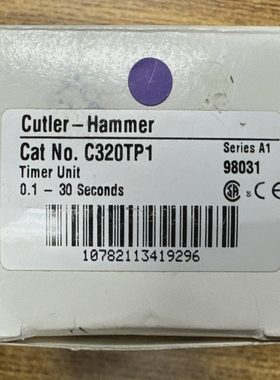 CUTLERHAMMERC320TP1PNEUMATICTIMER0.1-30SECONDS**NEW