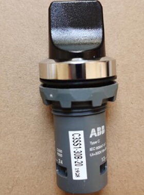 议价原装ABB三位置黑色短柄金属前圈选择开关  C3SS1-30B-20   自