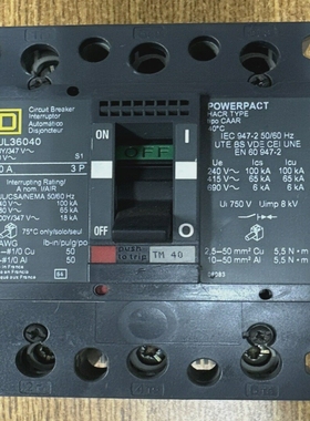 SQUAREDGJL3604040A3P600VACCIRCUITBREAKER**USEDGUARA