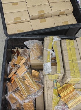 议价电阻库存未用黄色铝壳电阻器100W150W2议价