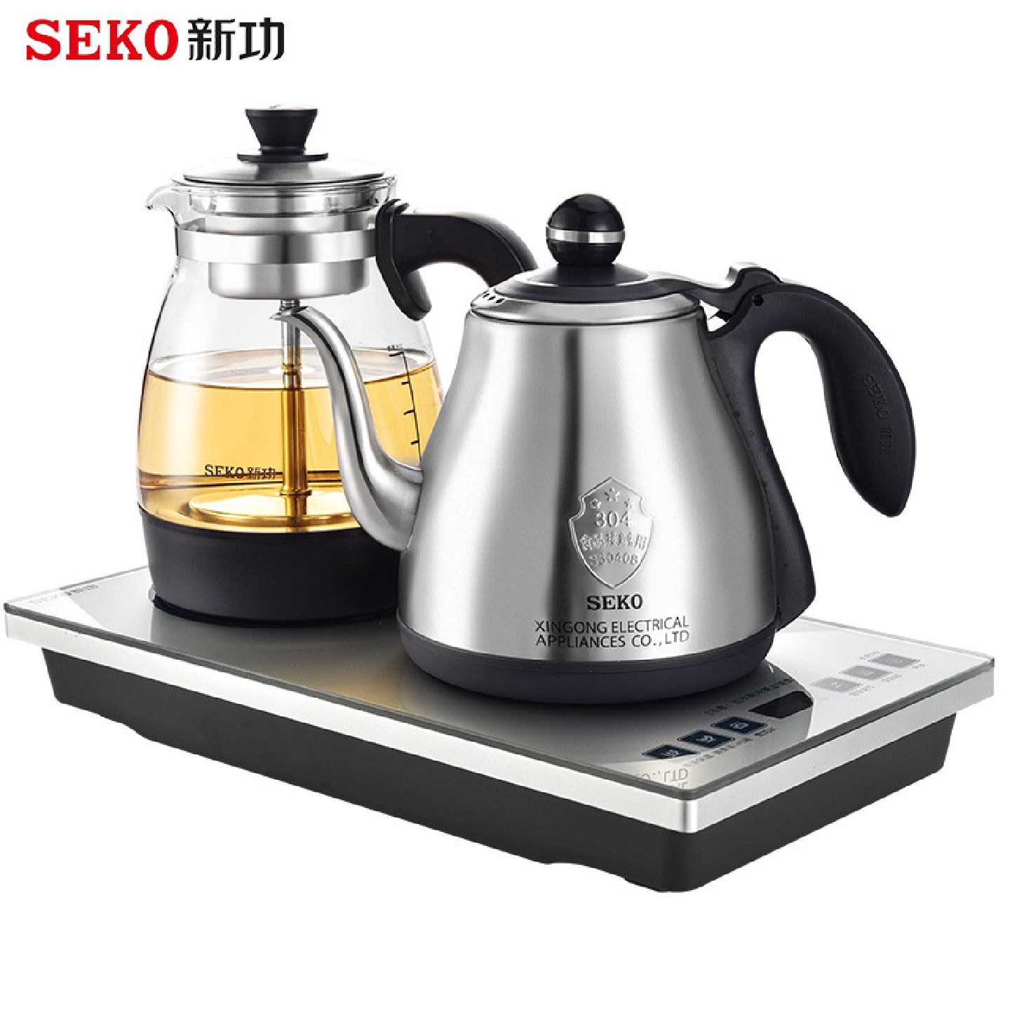新功底部自动上水电热水壶喷淋式煮茶器办公室泡茶专用电茶炉W40