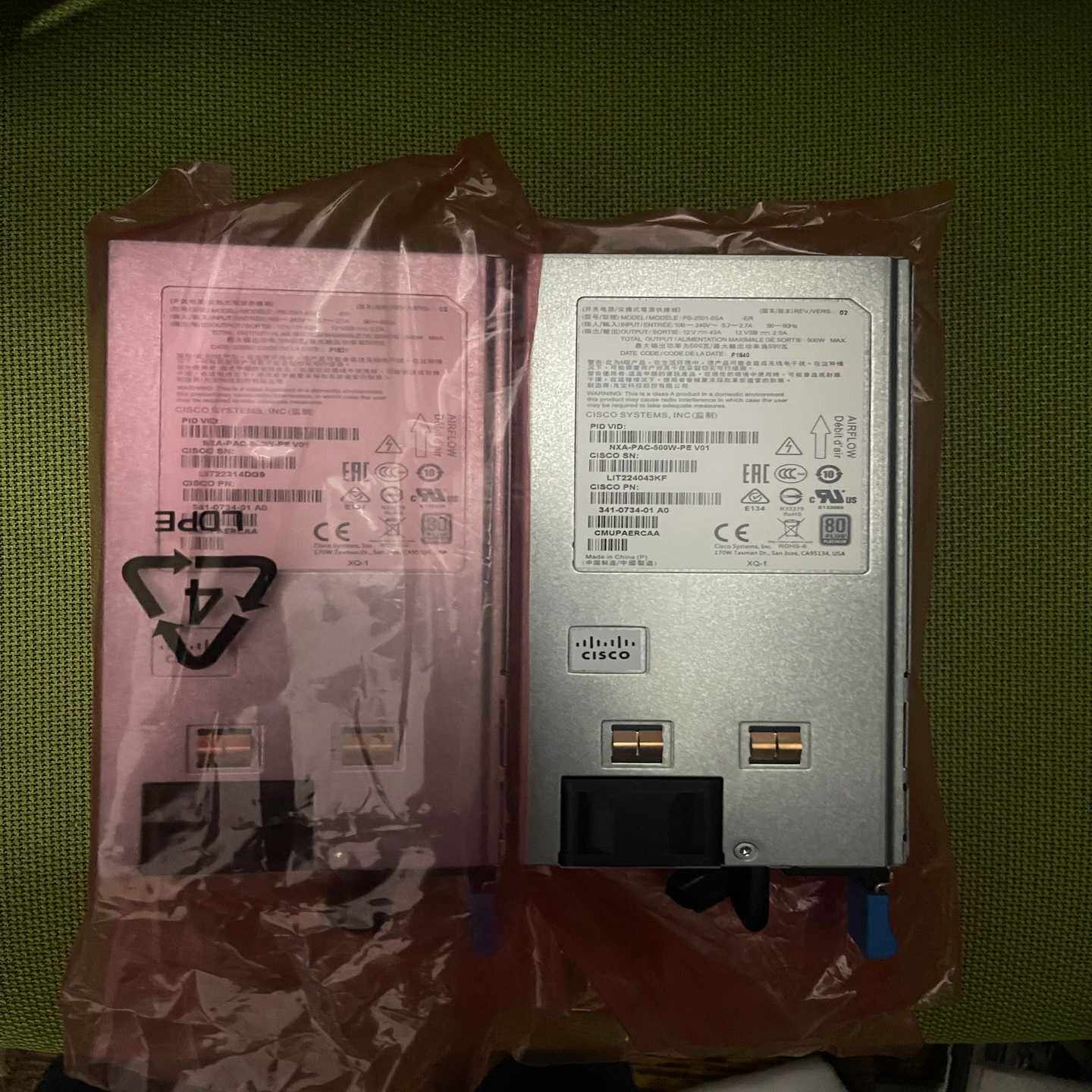 NXA-PAC-500W-PE 思科电源模块用于NEXUS交