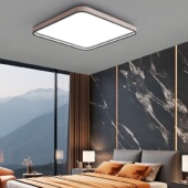 主卧室灯感护眼皮革吸顶灯现代简约大气方形书房餐厅房间灯具