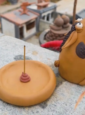 新款2025陶土创意香炉精品茶宠摆件客厅办公室创意抽象香薰