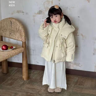 女童羽绒服冬季2025新款儿童加厚洋气鸭绒外套宝宝连帽冬装