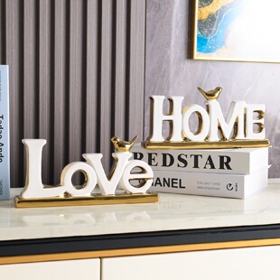 现代简约LOVE 饰 HOME摆件客厅工艺品入户玄关轻奢进门鞋 柜家居装