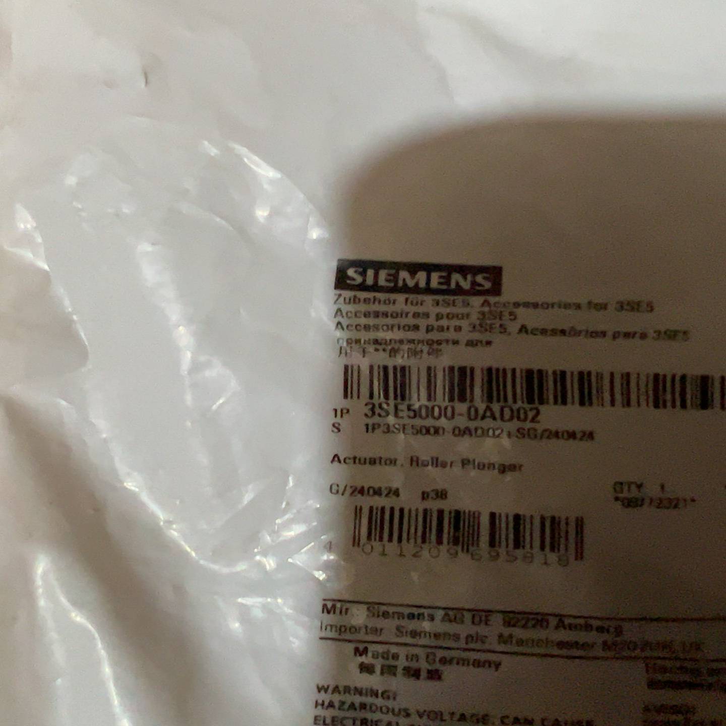 行程开关驱动头3SE5000-0AD02询价