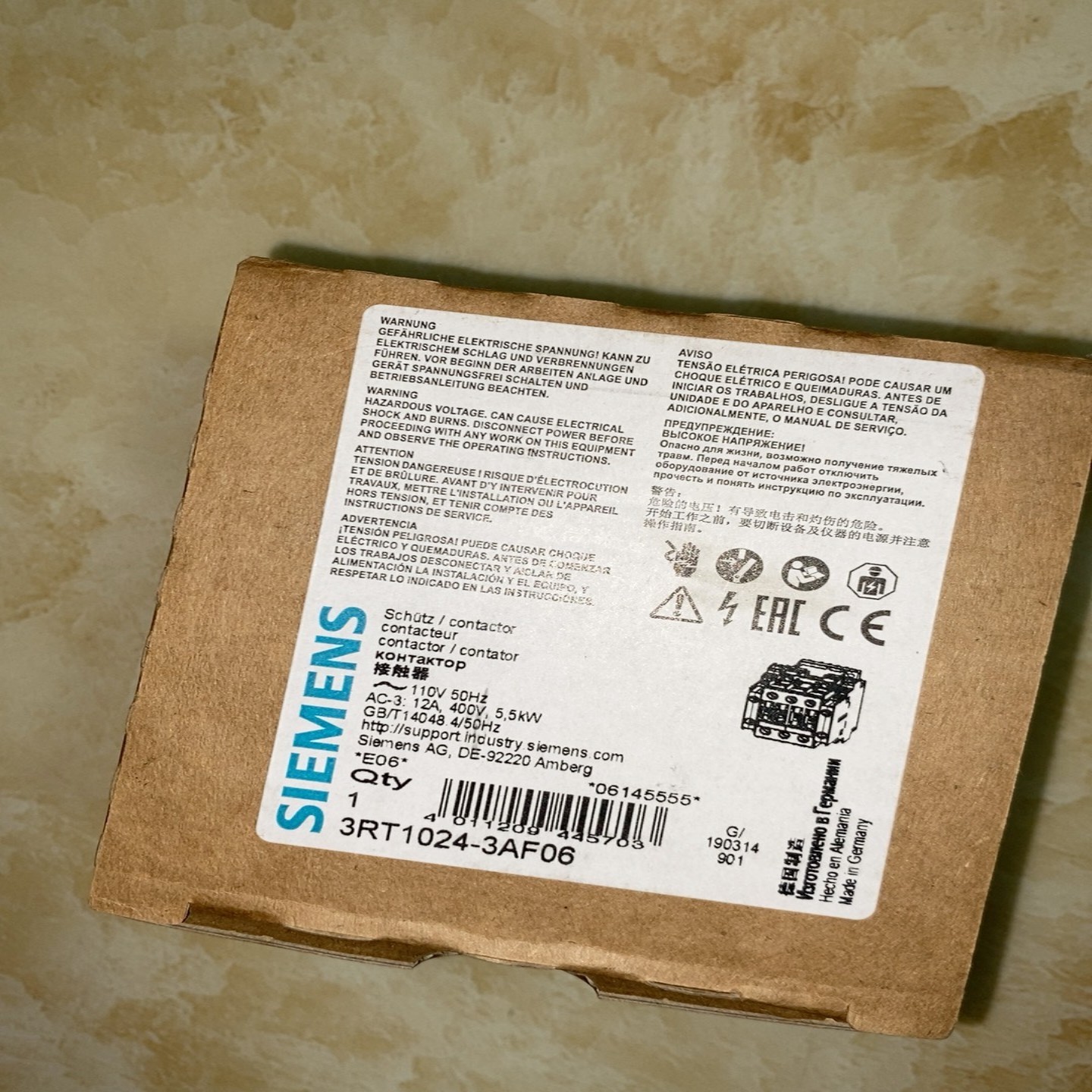 【请询价】电梯专用接触器3RT1024-3AF06