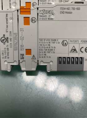 询价Wago浅灰色，终端模块750-600，一片。