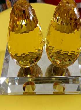 询价双珠水晶黄色装饰品，55#