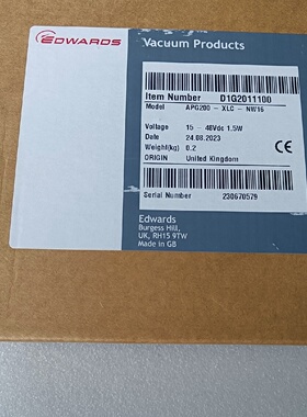 爱德华真空计APG200XLCNW16全新原装正品D1G议价