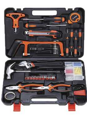 82家用工具套装多用五金工具箱电工木工维修手动工具组合组套