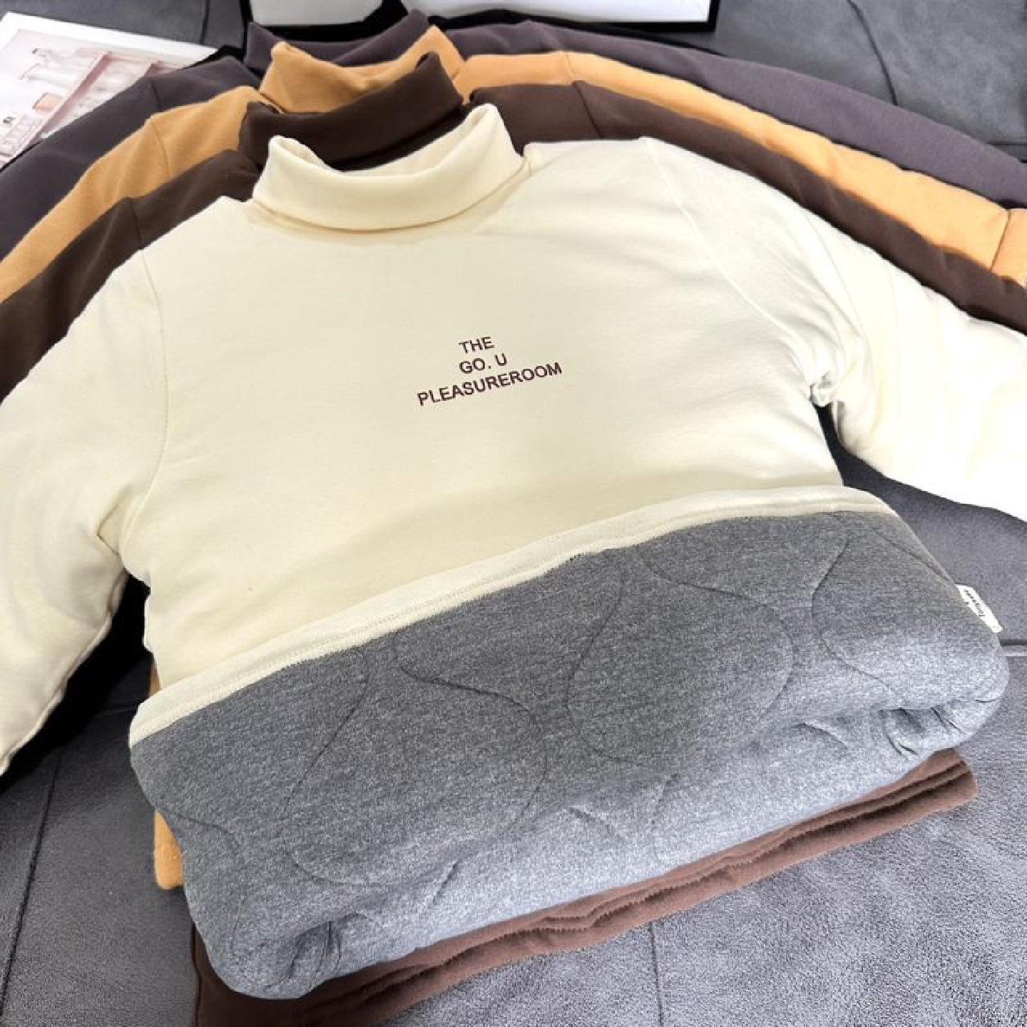 儿童加厚蚕丝棉保暖衣三层夹棉打底衫中大童高领校服神器一件过冬