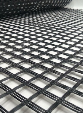 钢塑土工格栅PE涂层双向土工格栅道路维修路基用地面防沉降80KN