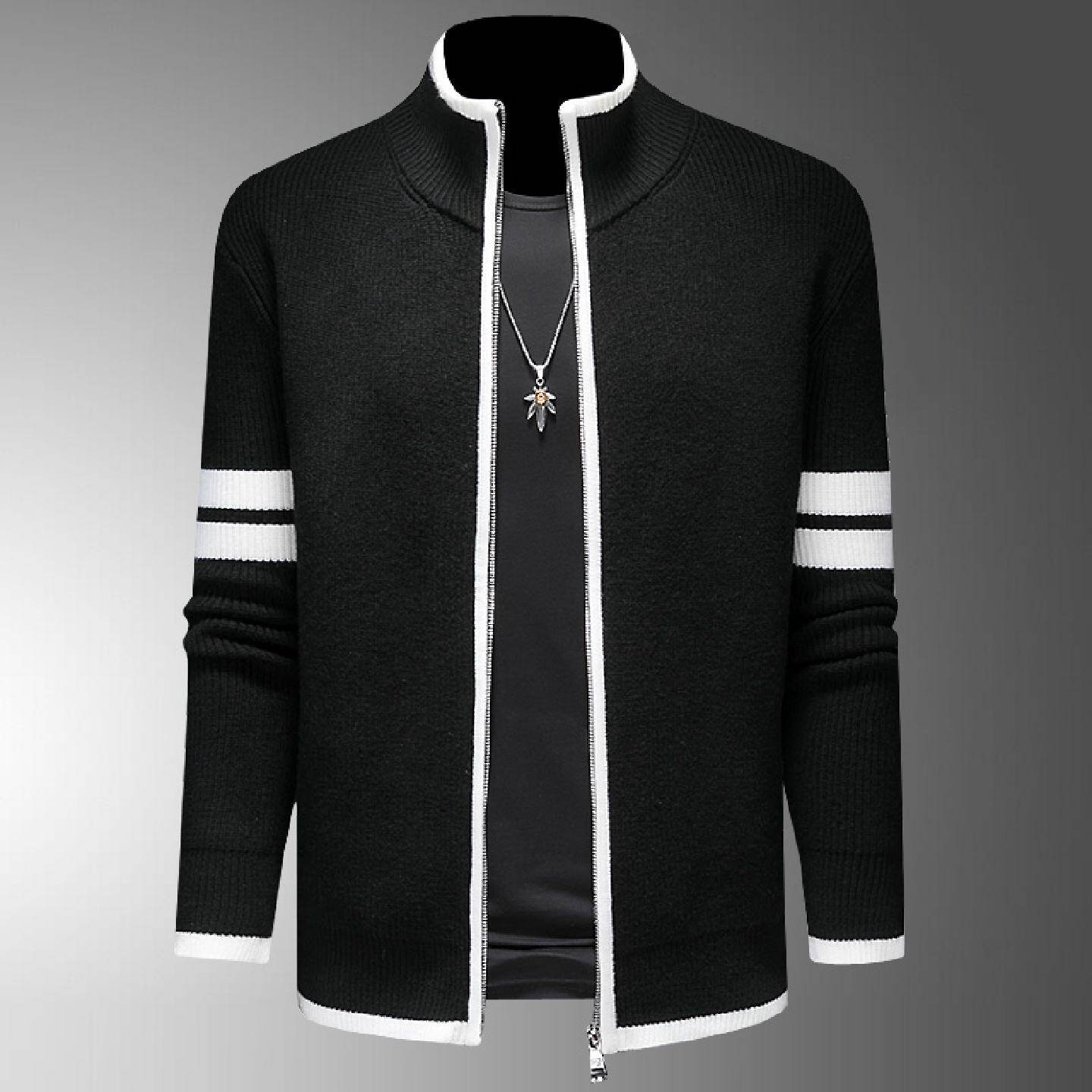 秋冬加厚款针织毛衣开衫男士高级感青年休闲帅气羊毛衫外套男潮男