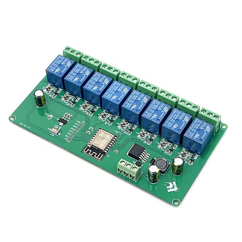 寻I5V728V供电ESP8266WIFI八路继电器模块ESP12F开发板二次开发