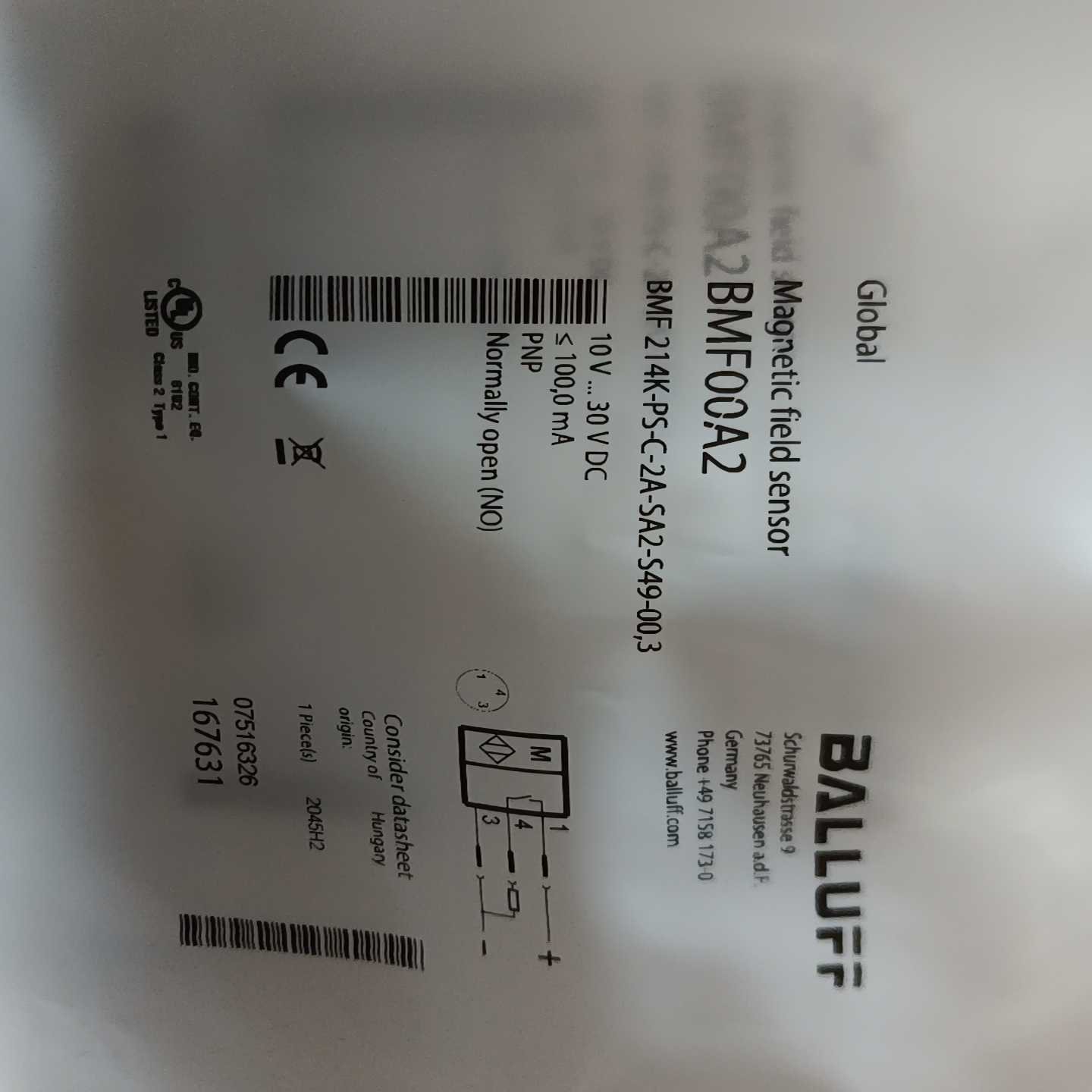 BALLUFF巴鲁夫BMF00A2BMF214K-PS询价