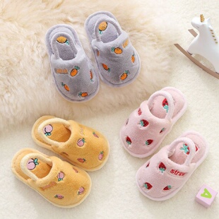宝宝拖鞋冬季男童保暖室内家居家防滑女童可爱卡通小孩儿童棉拖鞋