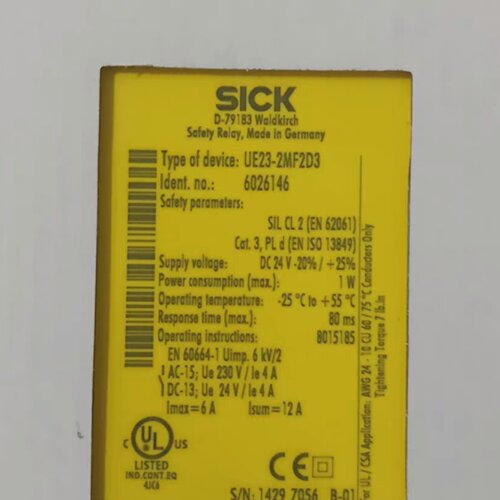 询-西克SICK安全继电器型号UE232MF2D3