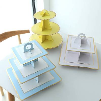 一次性甜品台展示架蛋糕托盘蛋糕架零食摆盘餐盘儿童生日摆台布置