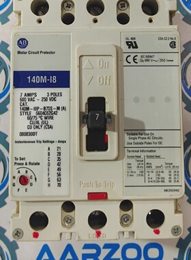 Disjoncteur Allen Bradley 140MI8PB70SSM Botier Moul 3P 7Amp