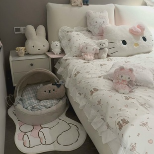 多件套爱心小熊图案小清新甜美少女风花边床裙床上用品新款 2025