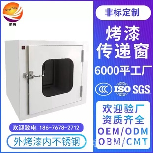 鹏腾非标烤漆不锈钢传递窗洁净车间电子机械互锁杀菌灯风淋传递窗