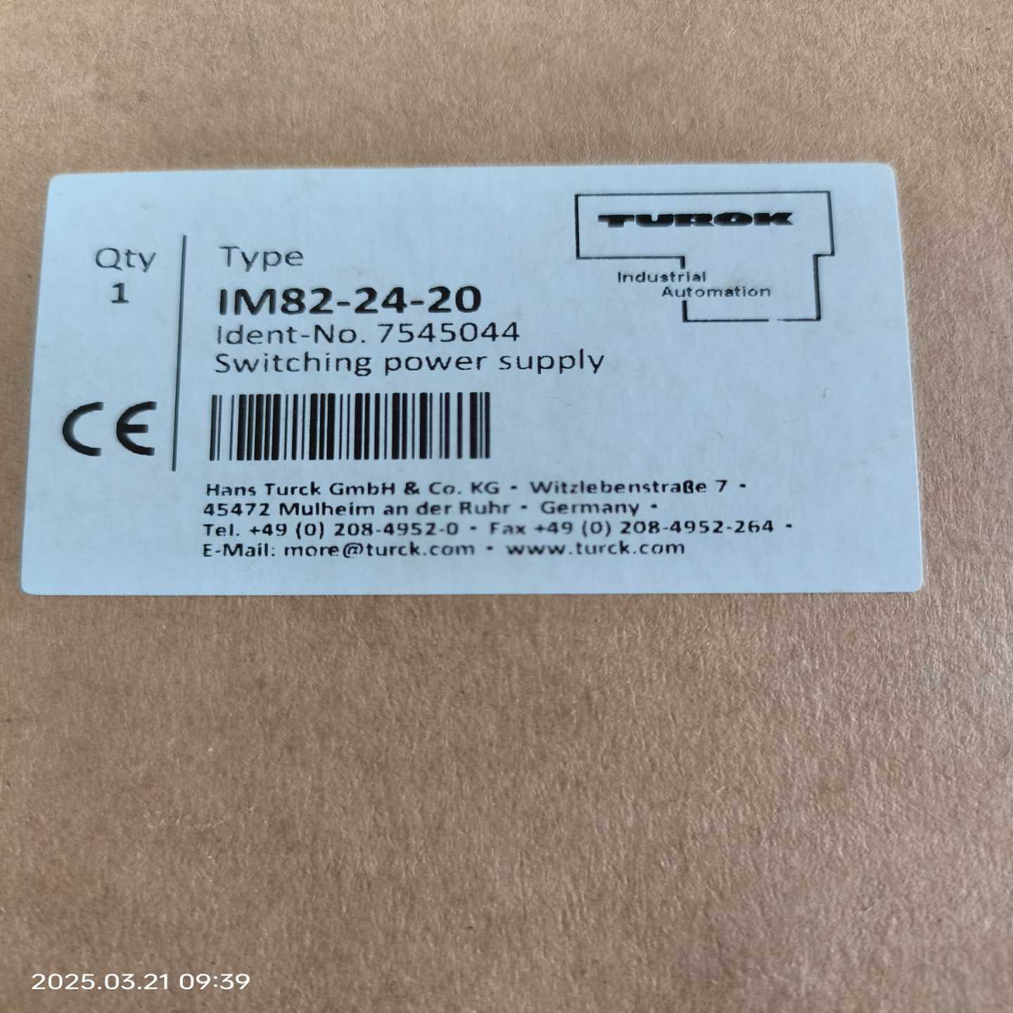 【议价】图尔克电源IM82-24-20 7545044