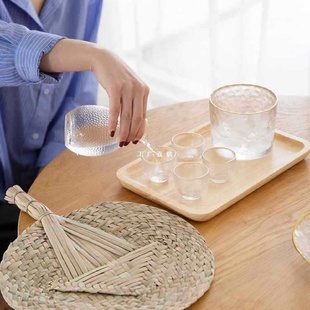 木质托盘长方形大号橡胶木茶杯托盘家用客厅木盘餐具盘子