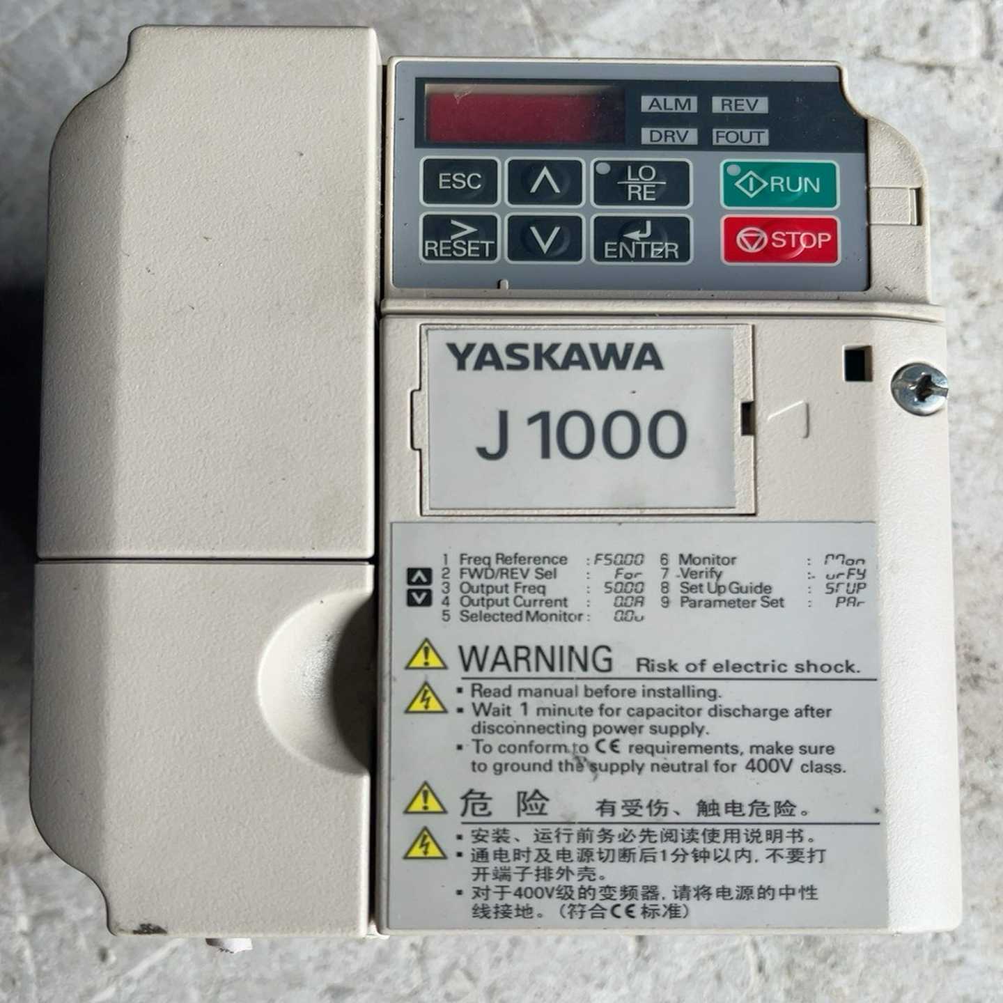 安川J1000变频器CIMR-JB4A002BBA/0.75询价