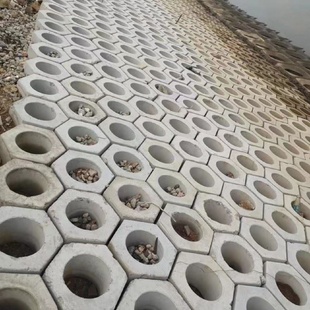 河道生态实心六角砖水泥生态护坡砖河道护坡砖混凝土六角砖菱形砖