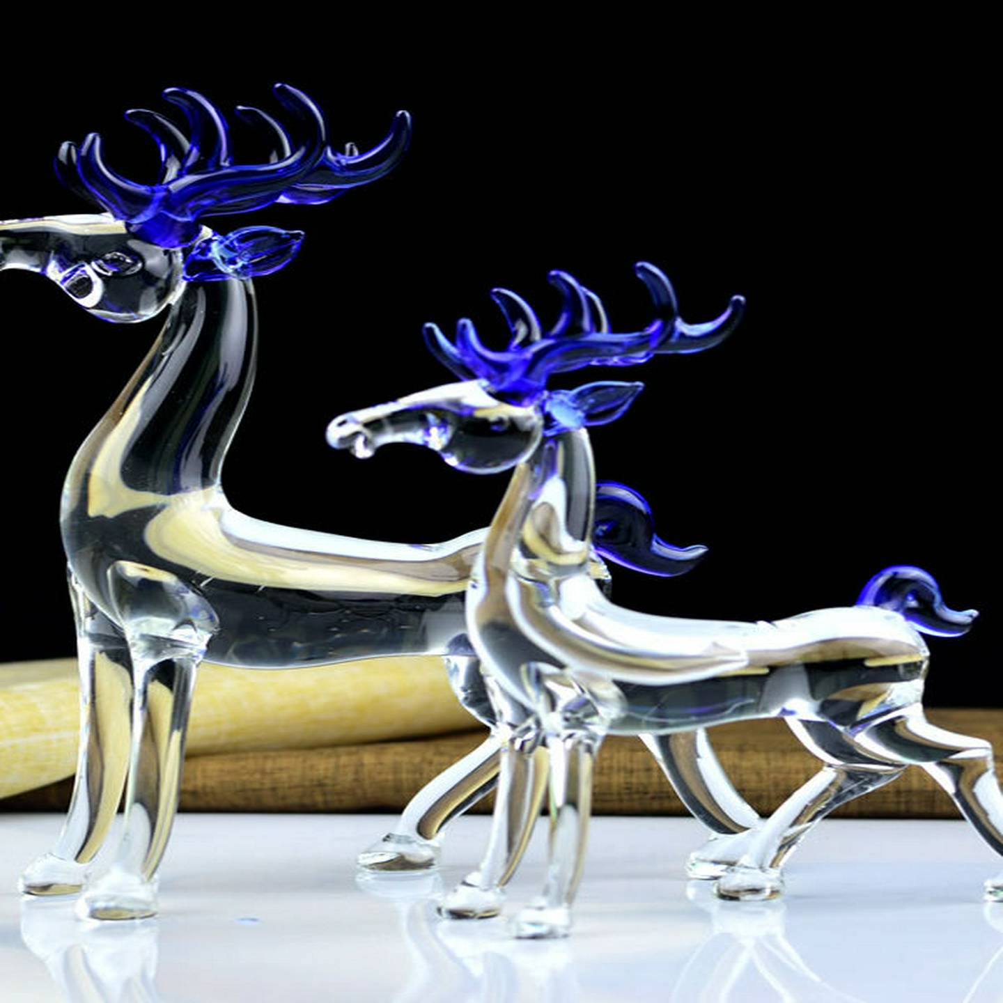 水晶鹿一路平安纯手工汽车摆件家居客厅装饰品玄关酒柜房屋摆件