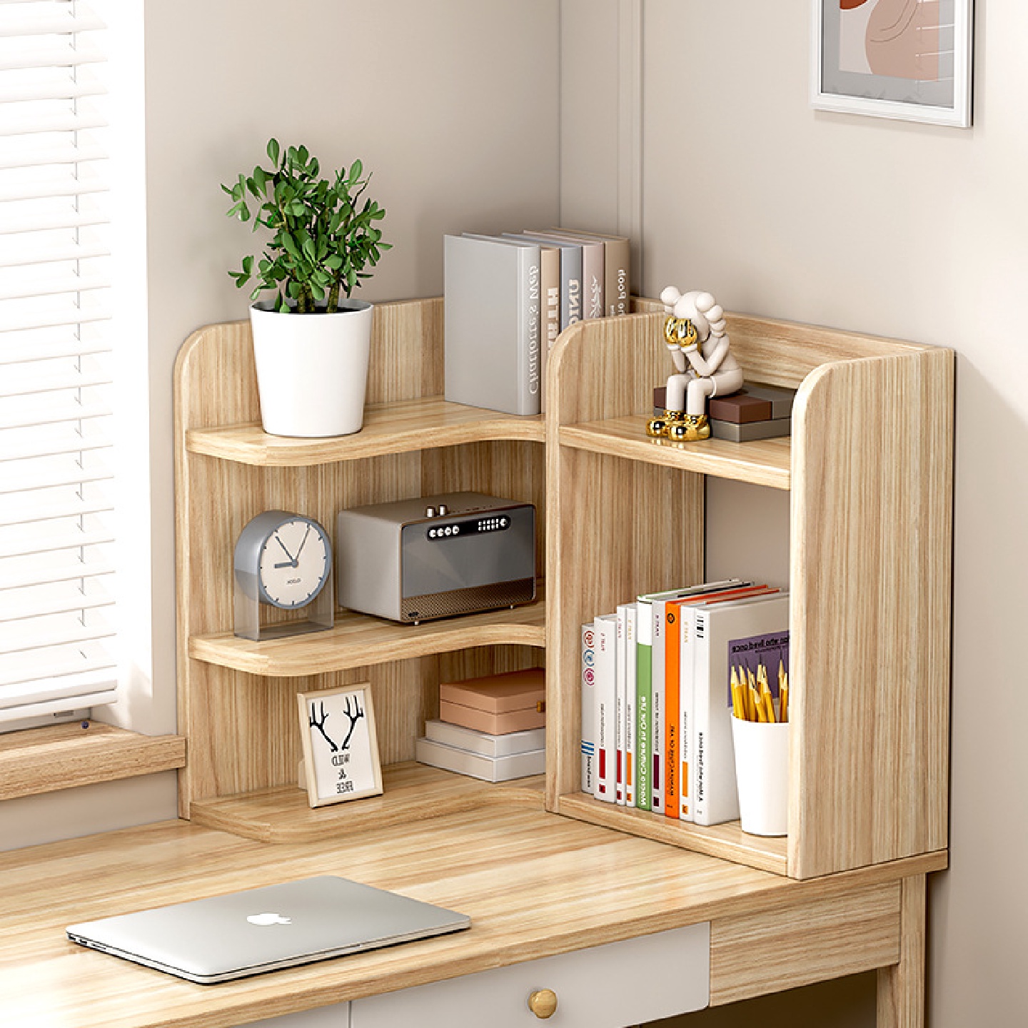 桌面置物架书架办公室书桌收纳柜书柜储物柜子桌上转角小书架新款