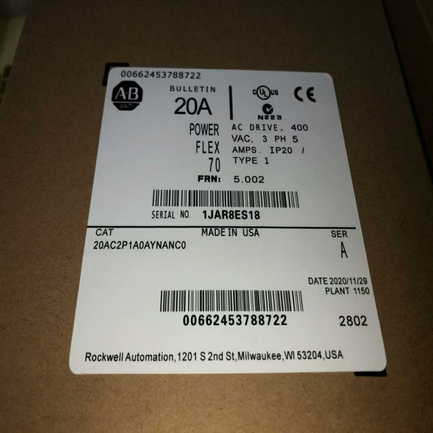 AB变频器20AC2P1A0AYNANC020ad2p1询价